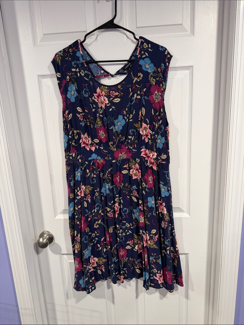 torrid Navy Floral Sleeveless Girls Dress with Pink & Blue Flowers